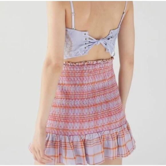Urban Outfitters Embroidered Rosemary Smocked Mini Skirt Size‎ Small - Picture 2 of 10